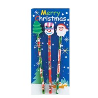 クリスマス消しゴム付鉛筆（3本セット）