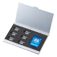 片面収納アルミメモリーケース（microSD用）　サンワサプライ製