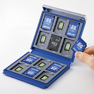 画像: SD・microSDカードケース（12枚収容）　サンワサプライ製